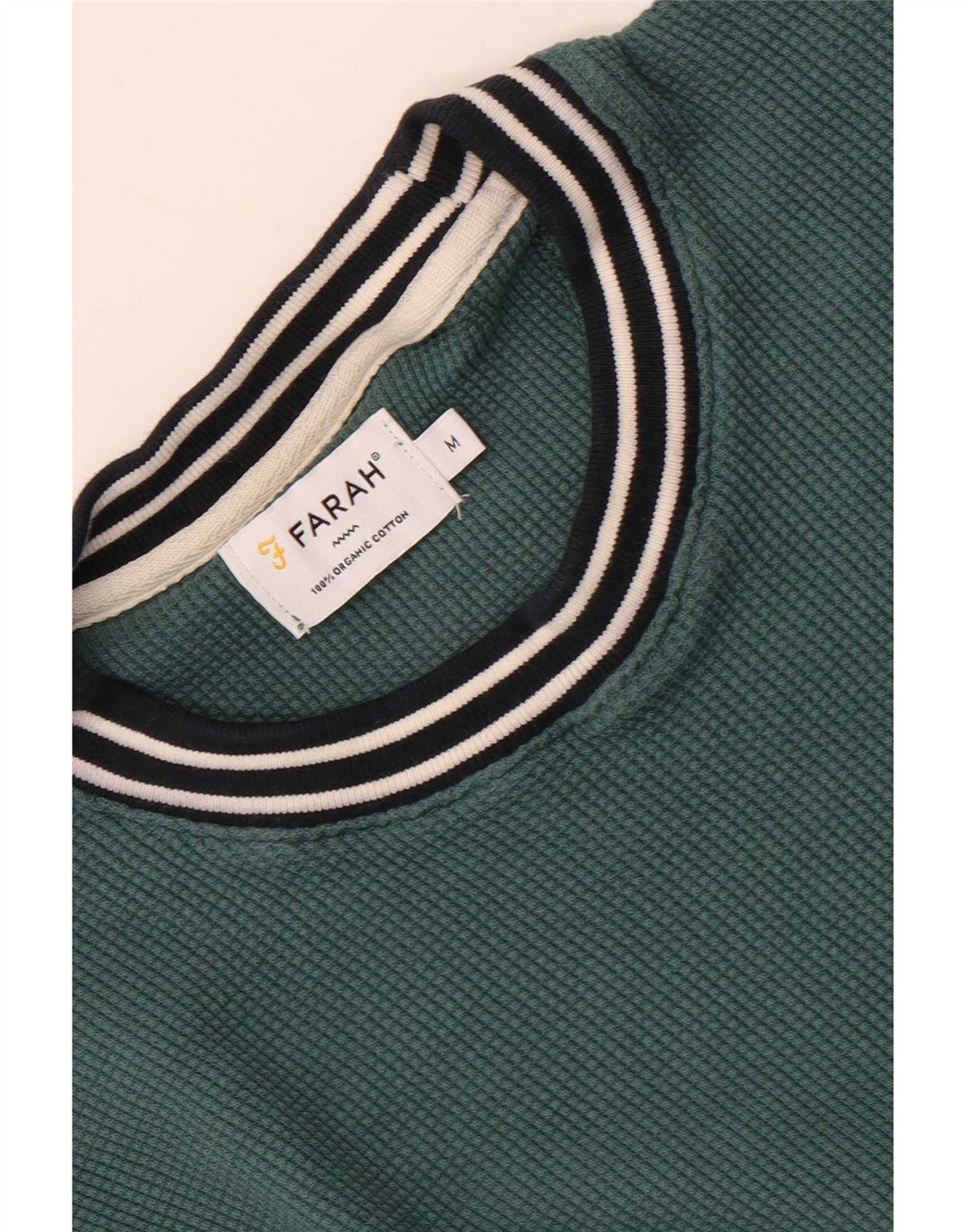 Farah moletom masculino jumper médio verde listrado algodão