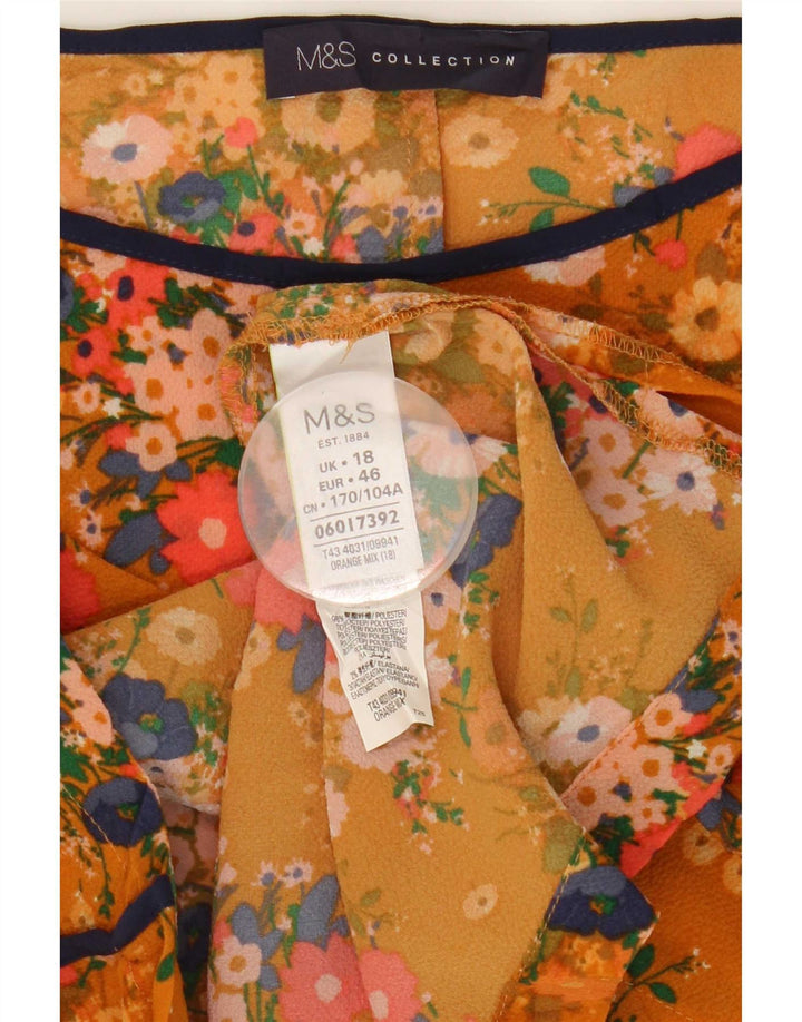 Blusa oversized feminina Marks & Spencer Reino Unido 18 XL laranja floral