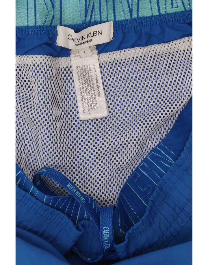 Shorts de natação masculino Calvin Klein grande azul poliéster