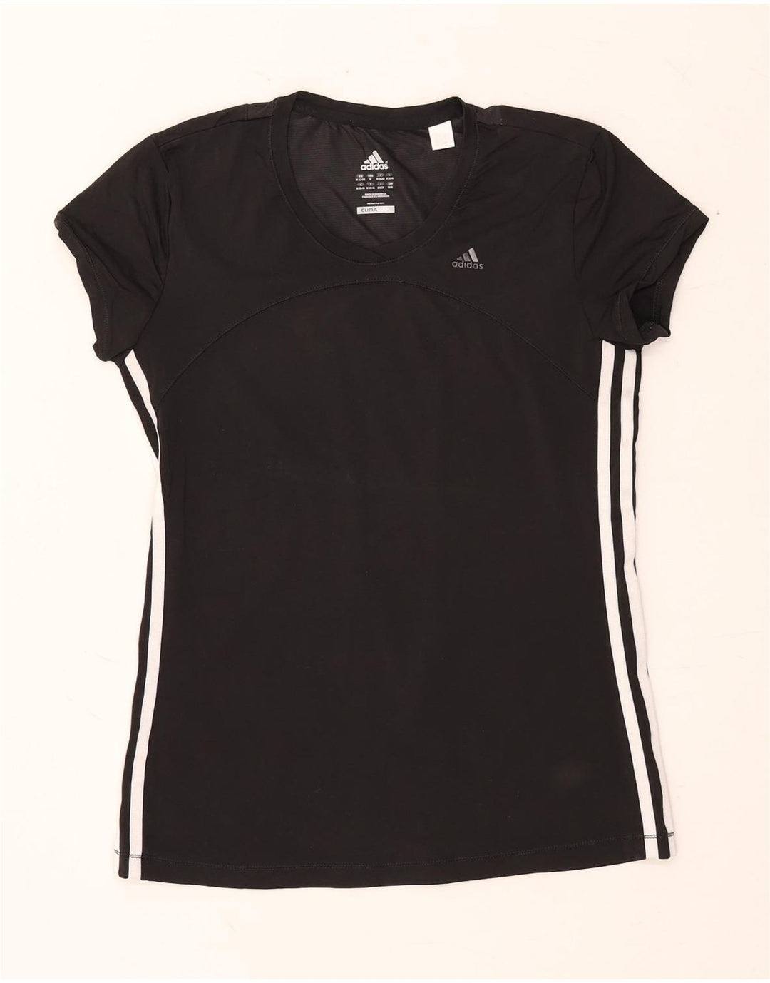 ADIDAS Womens Climacool T-Shirt Top UK 12/14 Médio Preto