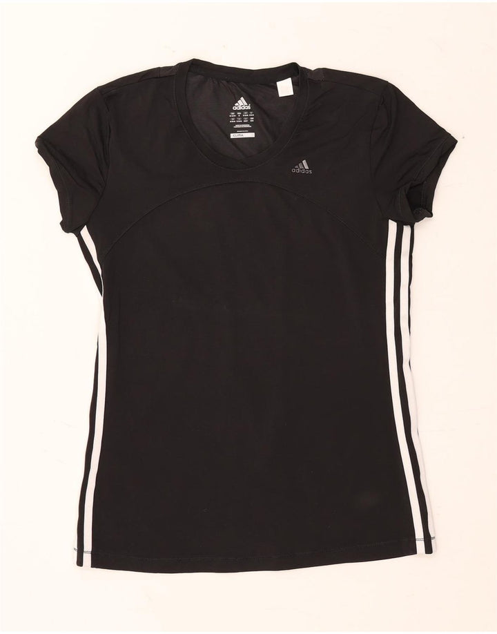ADIDAS Womens Climacool T-Shirt Top UK 12/14 Médio Preto