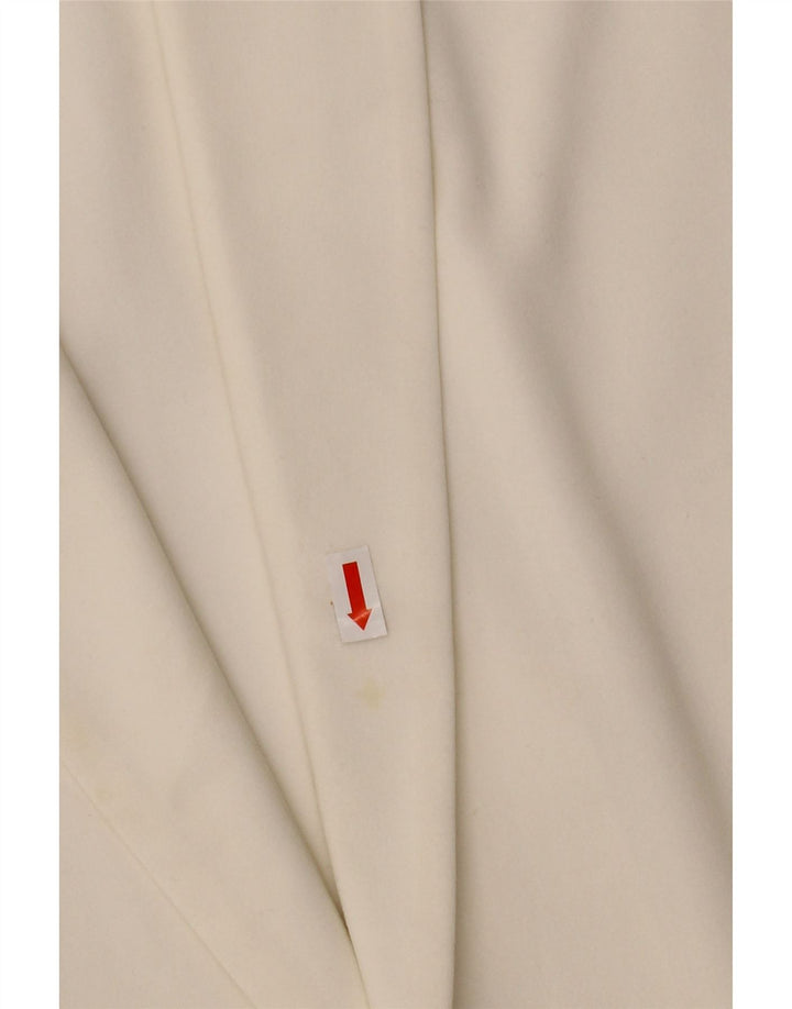 Jaqueta blazer feminina MARKS & SPENCER manga 3/4 aberta Reino Unido 12 médio branco
