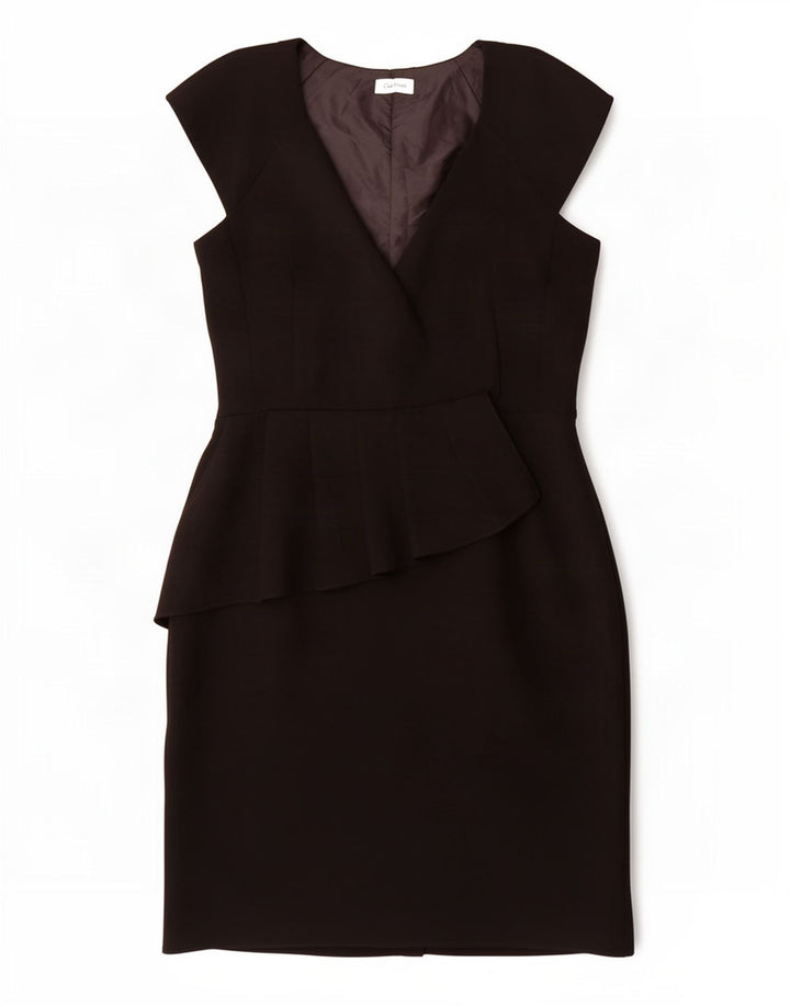 Vestido bainha feminino Calvin Klein UK 12 poliéster preto médio