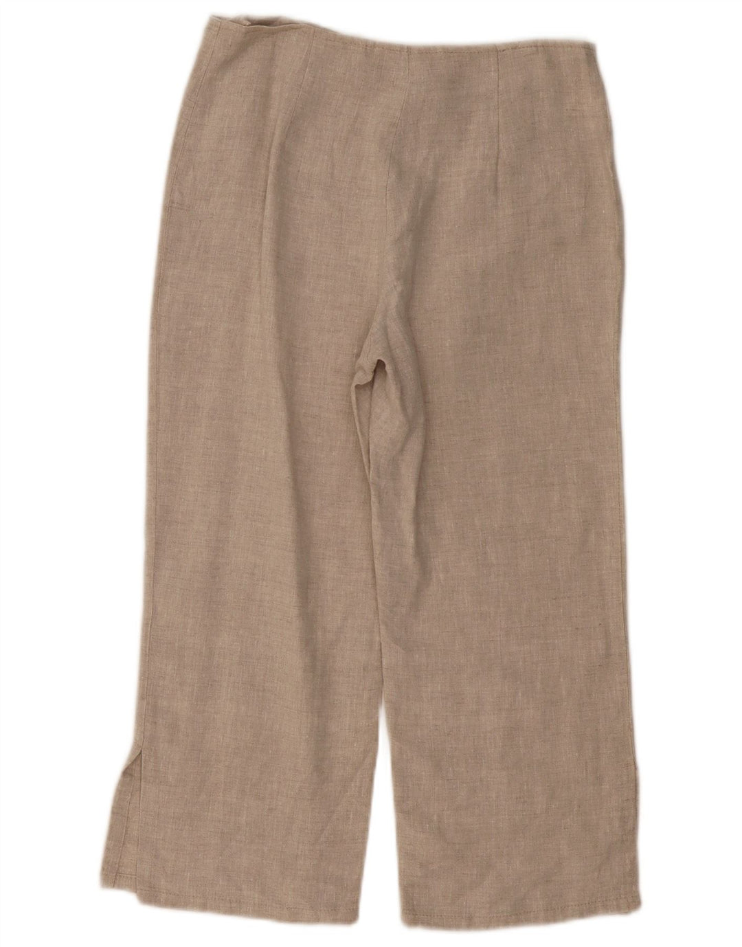 Calça capri feminina VINTAGE reta UK 10 pequena W30 L21 linho bege