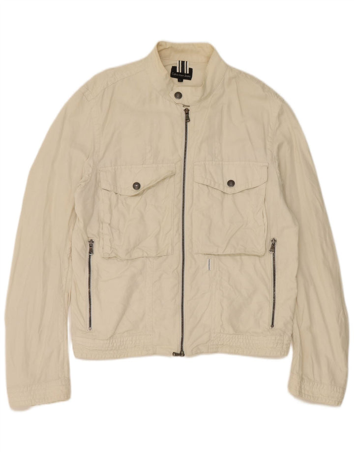 Jaqueta utilitária feminina Calvin Klein Jeans UK 16 grande algodão branco