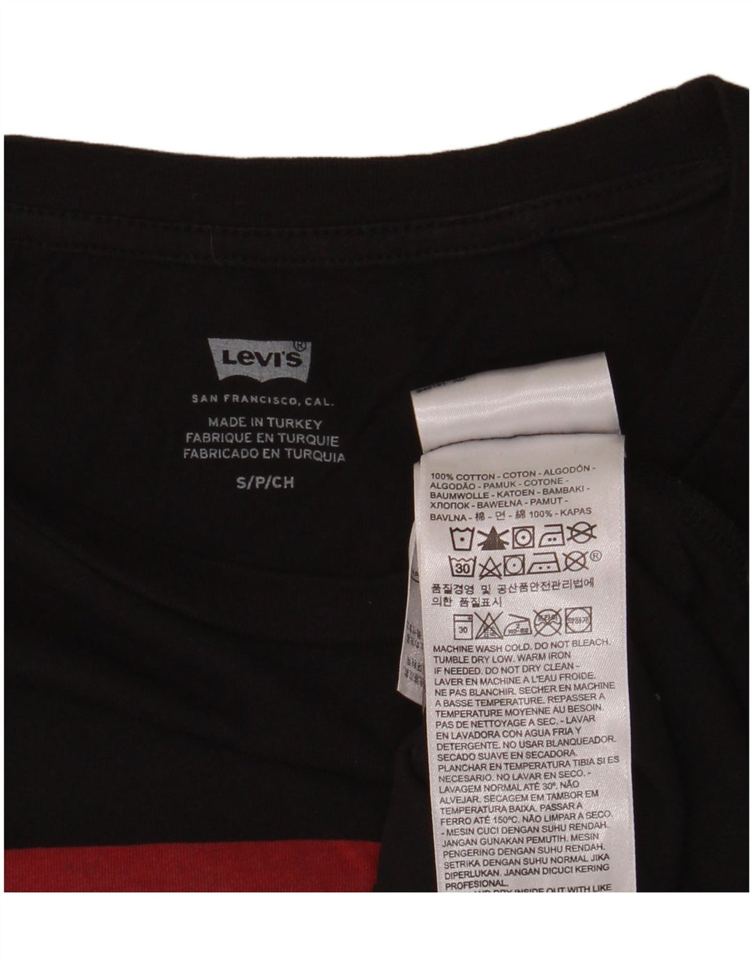 Camiseta feminina gráfica LEVI'S Reino Unido 12 pequeno algodão preto