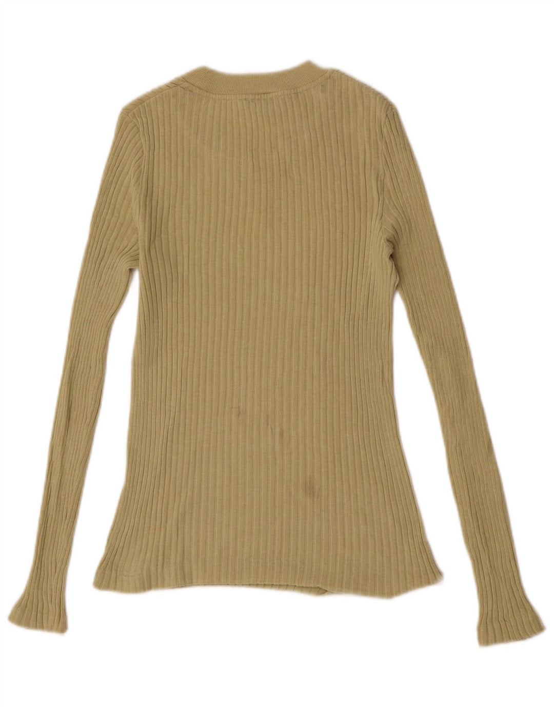Top feminino Massimo Dutti manga comprida Reino Unido 8 pequeno caqui