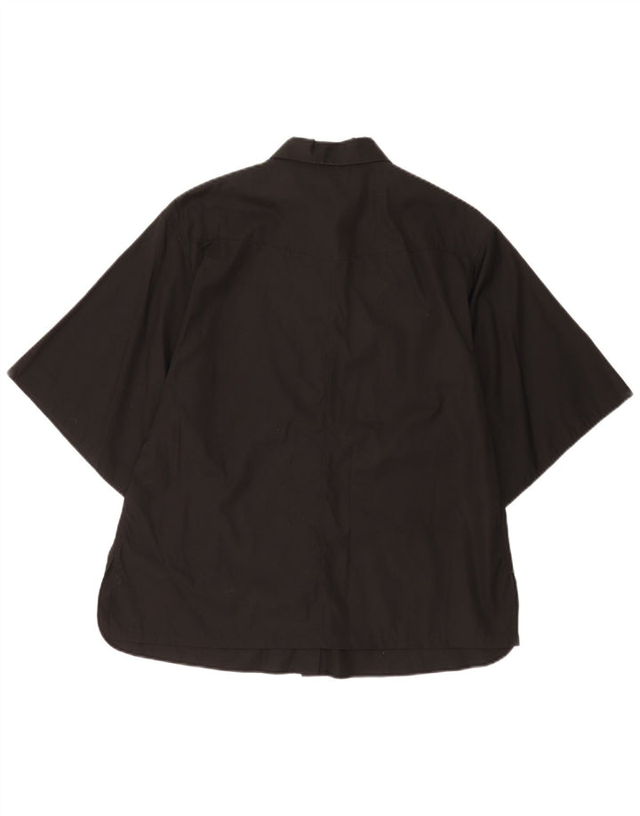 Camisa oversized de manga curta feminina Massimo Dutti EU 34 2XS preto