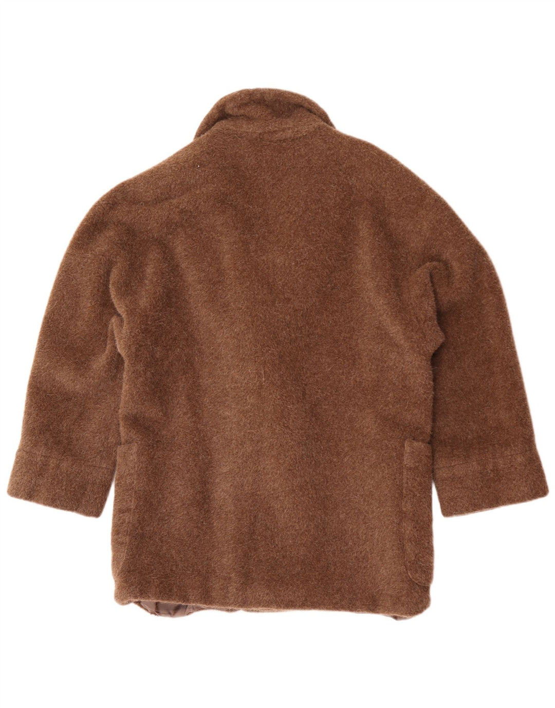 Casaco feminino Novelli com peito duplo grande UE 36 lã marrom pequena