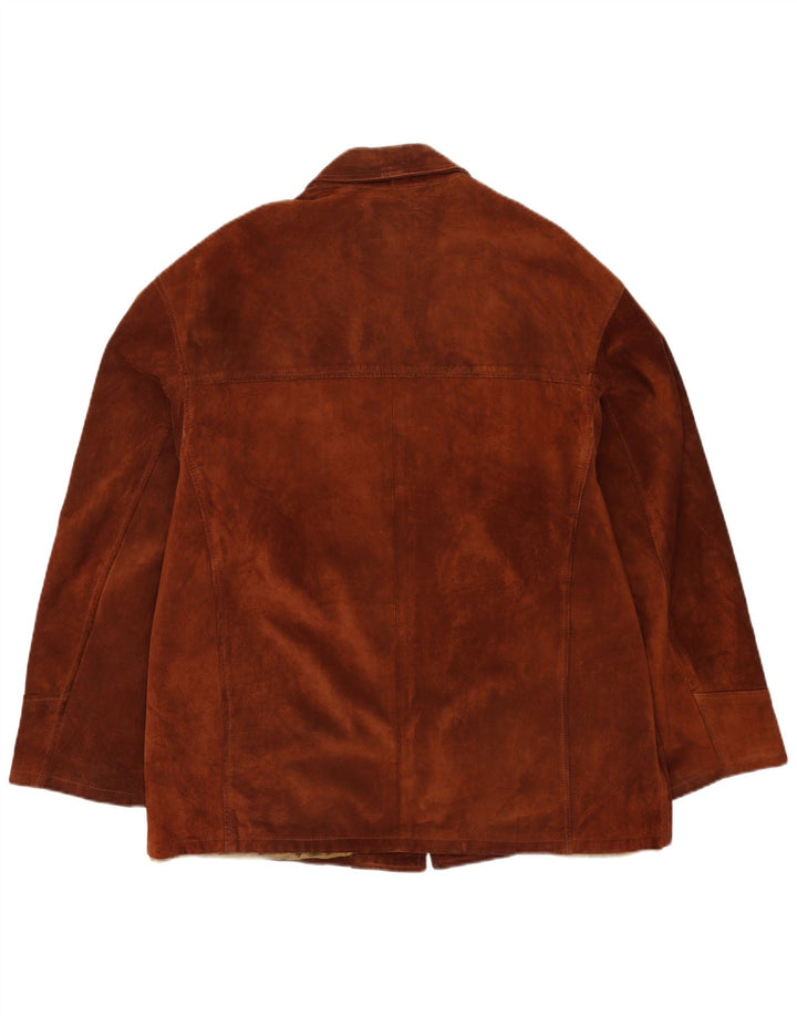 Jaqueta masculina vintage de camurça IT 52 XL couro marrom