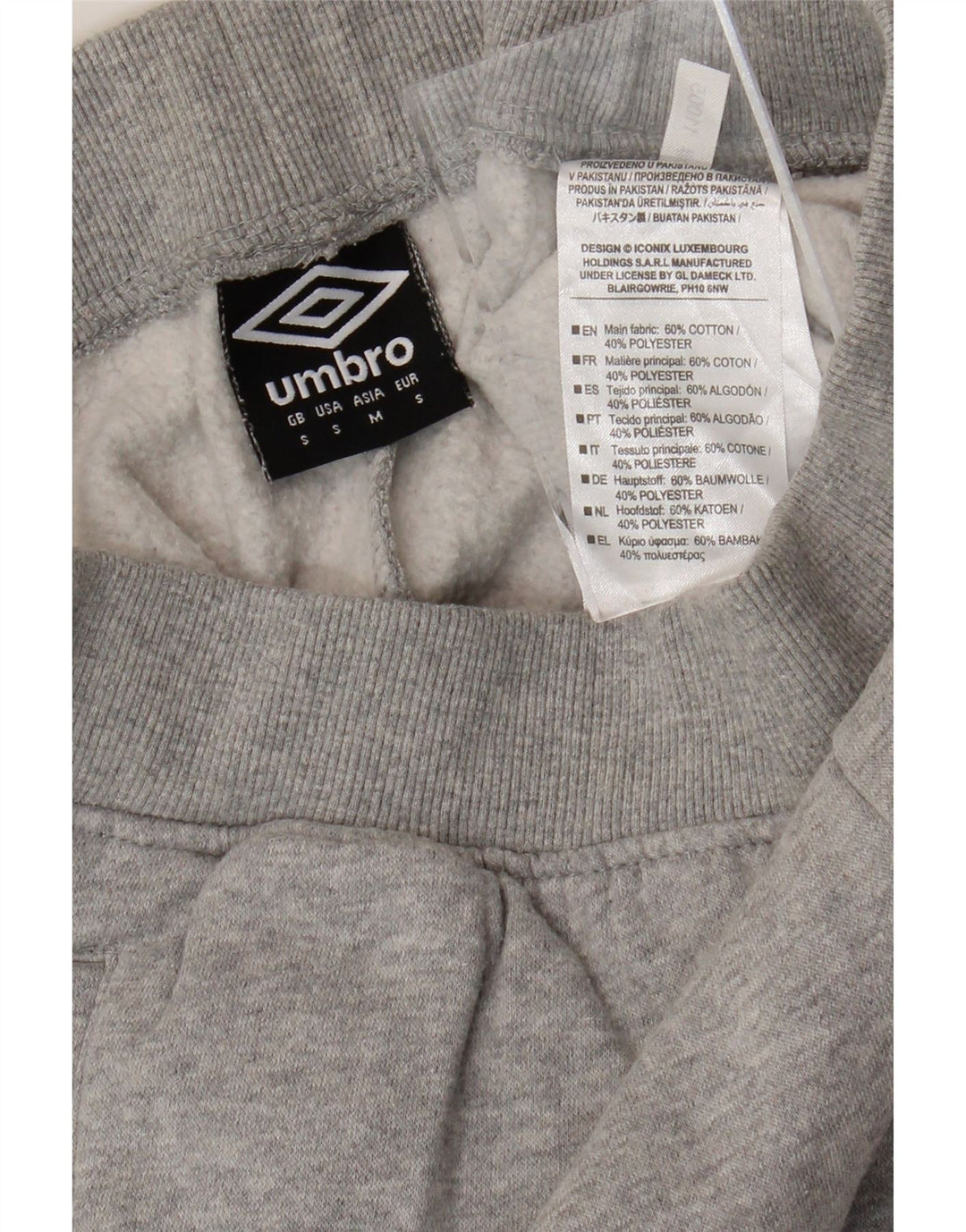 Calça de treino masculina UMBRO com corte gráfico pequeno algodão cinza
