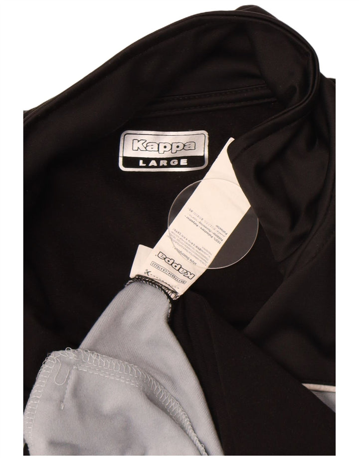 Kappa Mens Graphic Tracksuit Top Jacket Grande Preto Colorblock Poliéster
