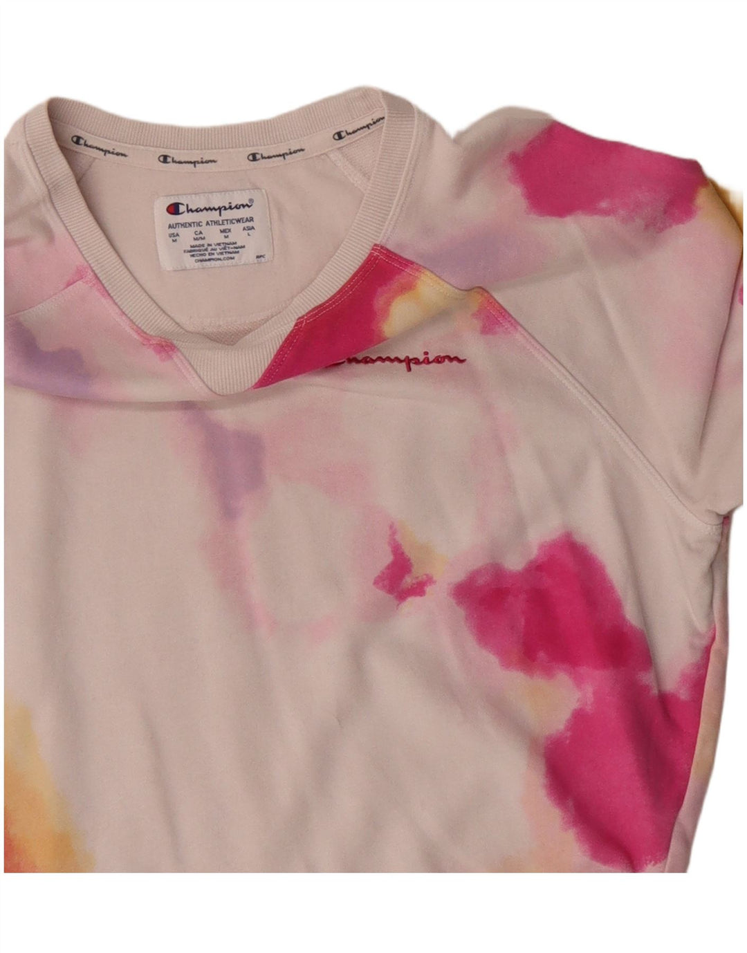 Champion feminino solto moletom jumper UK 14 médio multicolorido