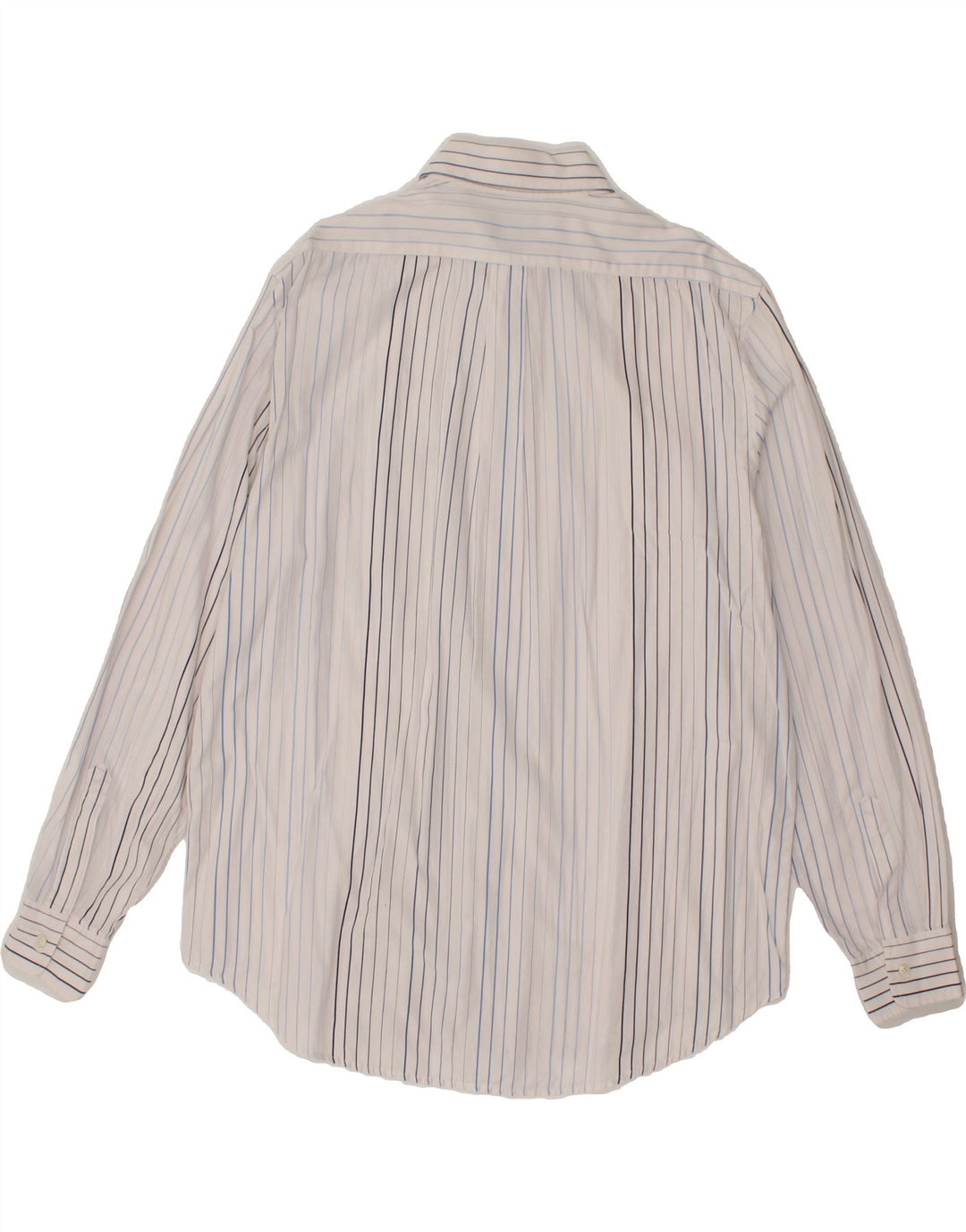 TRUSSARDI JEANS Mens Shirt 2XL White Pinstripe Cotton Vintage Trussardi Jeans and Second-Hand Trussardi Jeans from Messina Hembry 