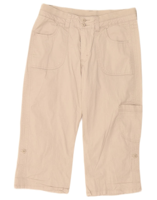 Calça cargo capri feminina Lee US 12 grande W32 L20 algodão bege
