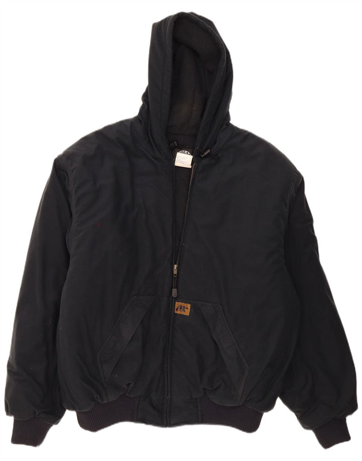 Jaqueta acolchoada com capuz masculina Polar King UK 42 XL poliéster azul marinho