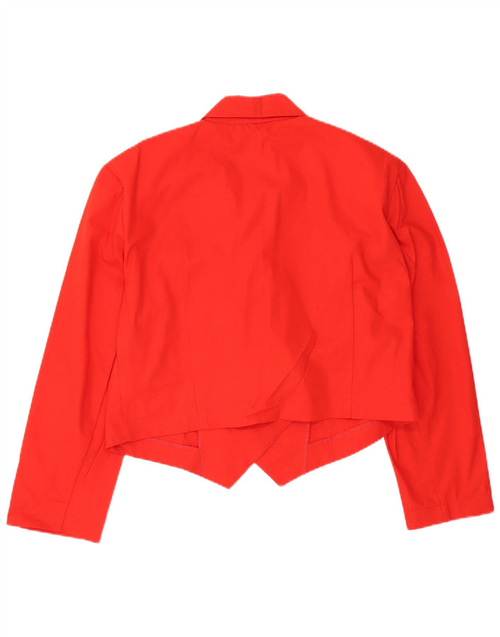 Jaqueta blazer feminina vintage com peito duplo UK 16 grande vermelha