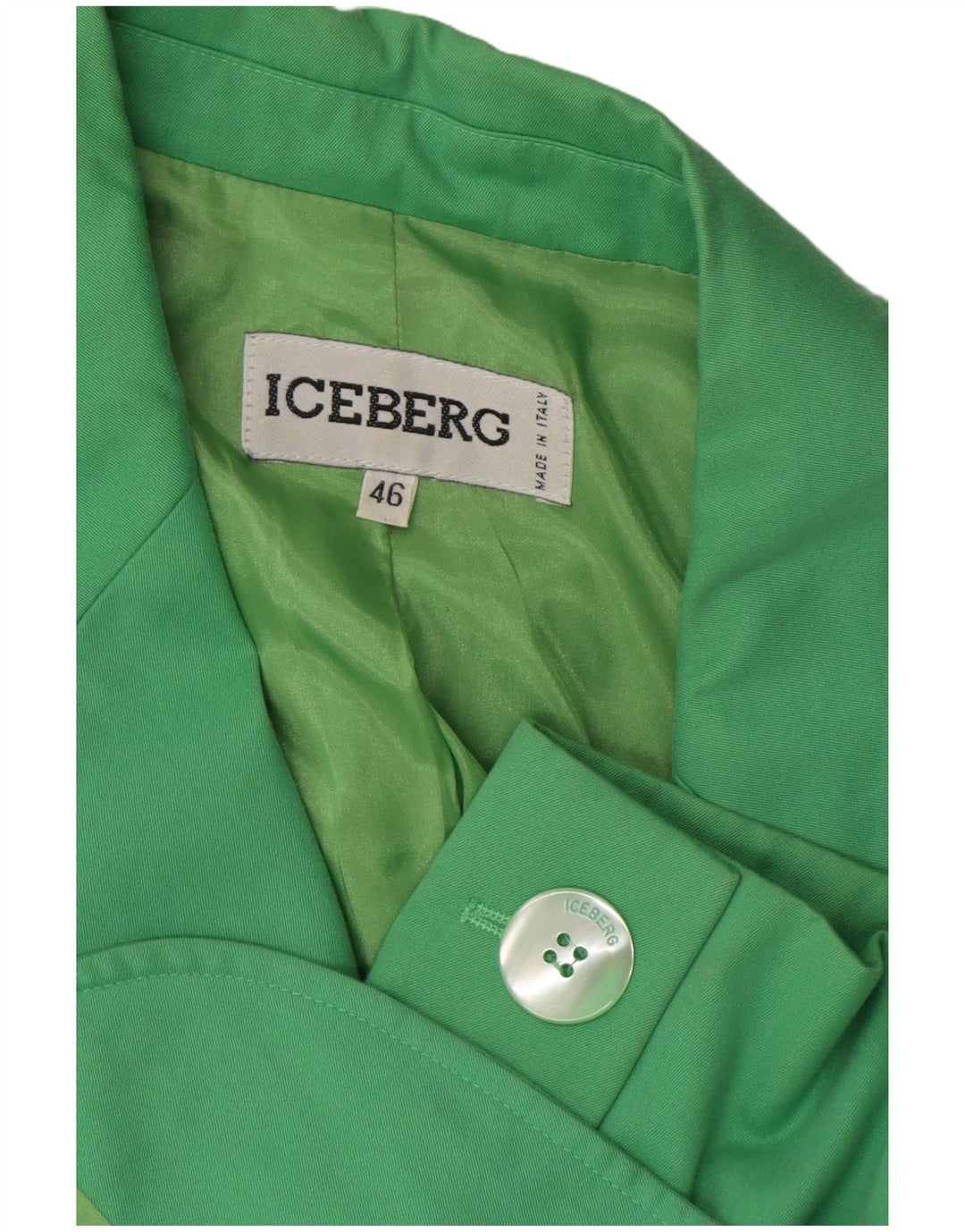 Jaqueta blazer feminina Iceberg Mickey Mouse gráfica IT 46 grande verde