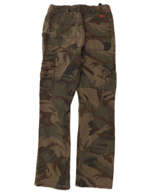 Wrangler Boys Straight Cargo Calças 13-14 Anos W26 L27 Camuflagem Cáqui