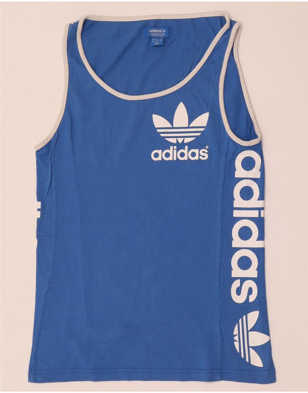 Adidas Mens Graphic Vest Top XS Azul Algodão