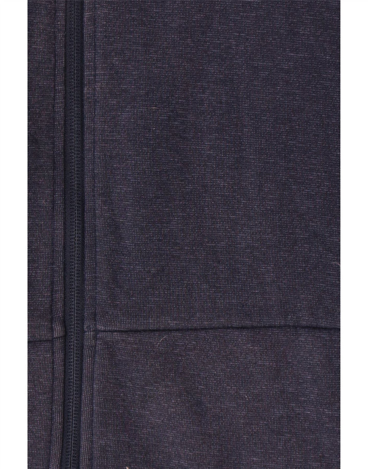 Adidas masculino zip moletom com capuz médio algodão azul marinho