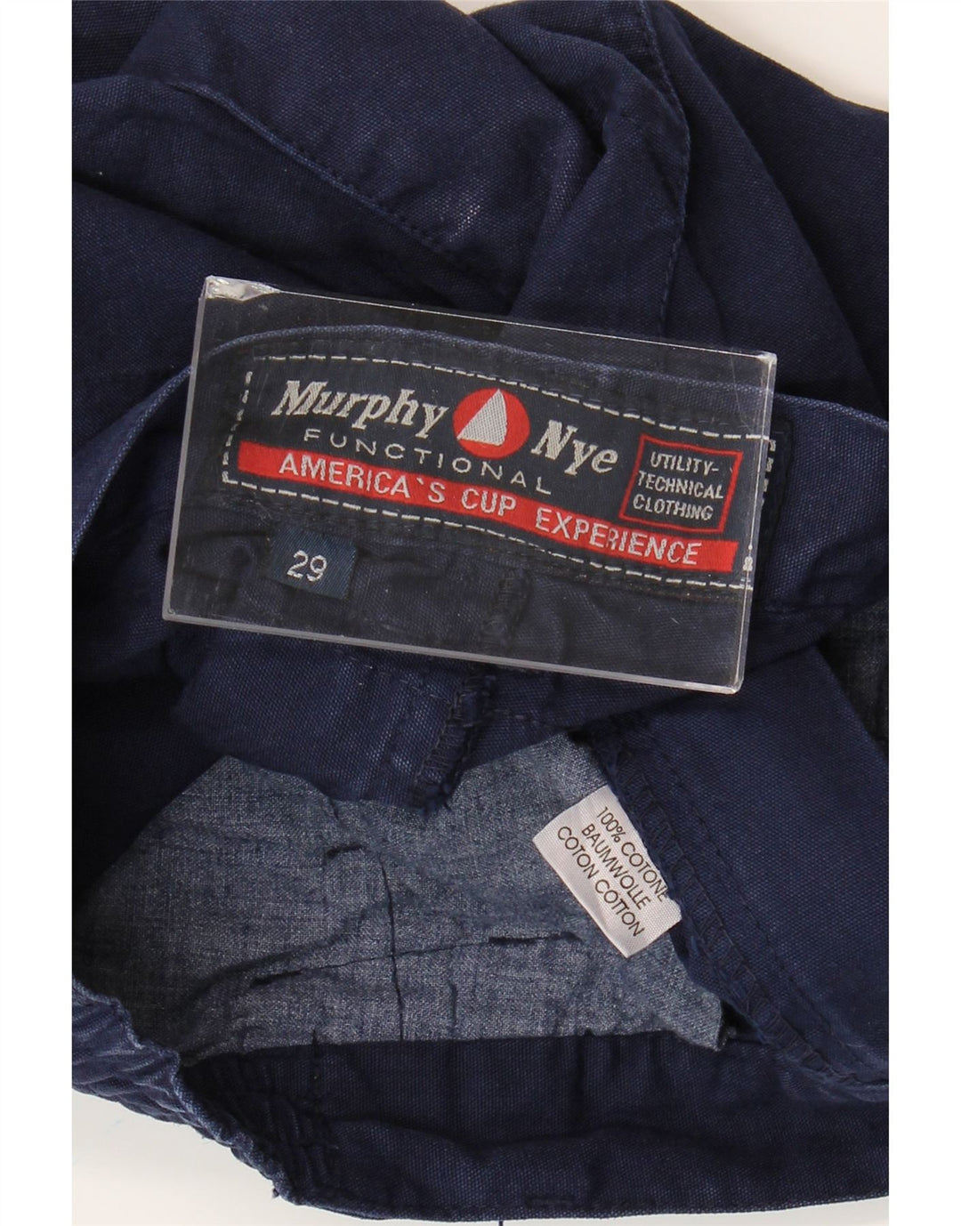Calça cargo reta masculina Murphy & Nye W29 L29 algodão azul marinho