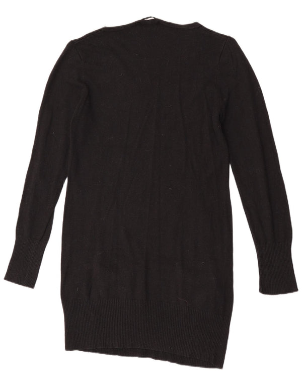 Suéter feminino Marks & Spencer Longline com decote em V Reino Unido 14 médio preto