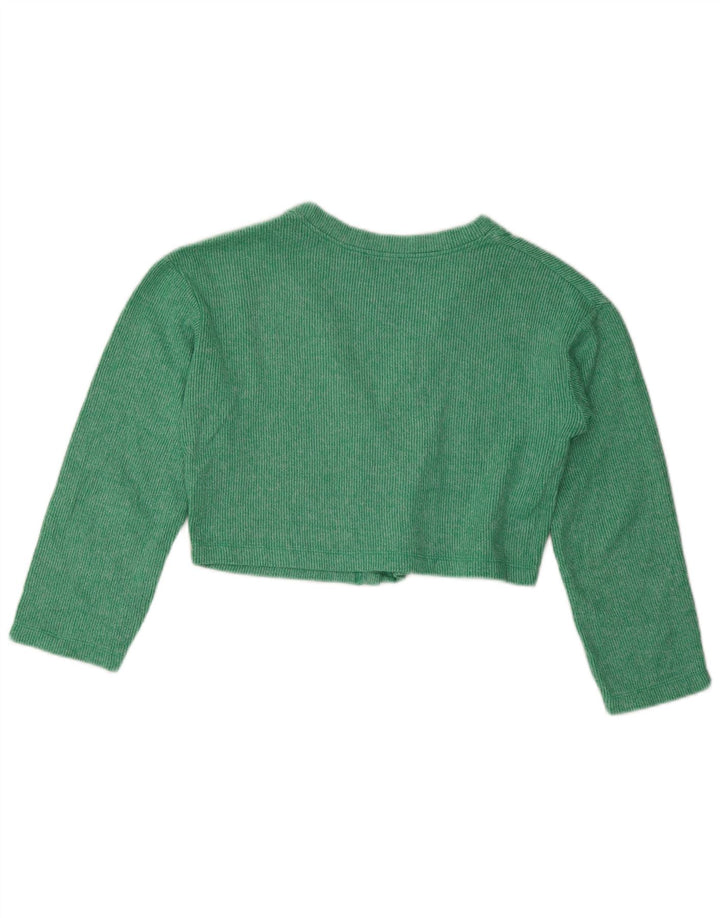 Suéter cardigã feminino oversized ZARA Reino Unido 10 algodão verde pequeno