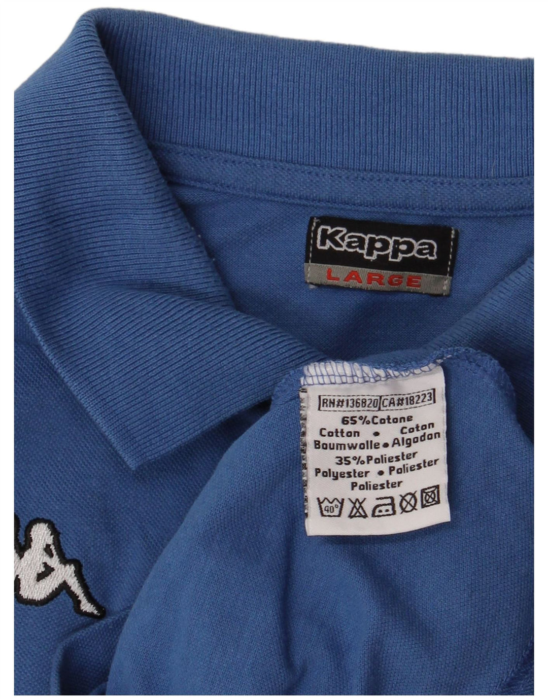 Camisa polo masculina Kappa grande algodão azul