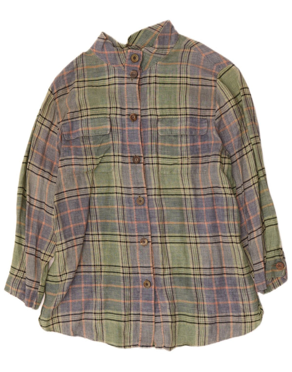 Camisa feminina Mila Schon Longline Loose Fit IT 50 XL verde xadrez