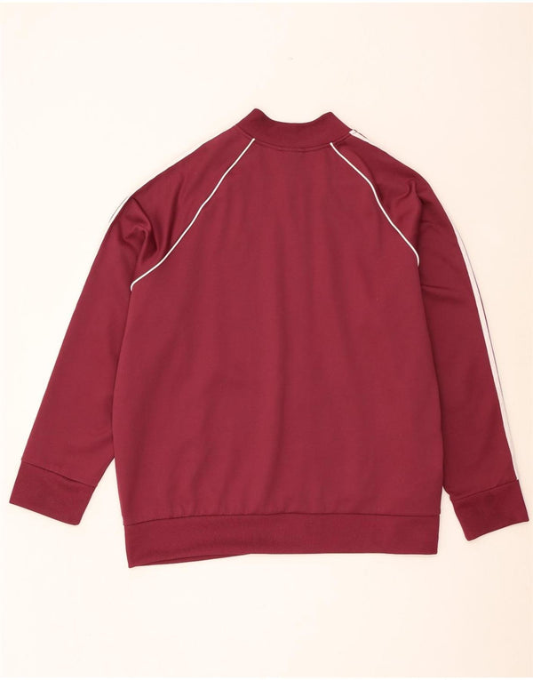 Adidas Womens Tracksuit Top Jacket UK 28/30 3XL Borgonha Algodão