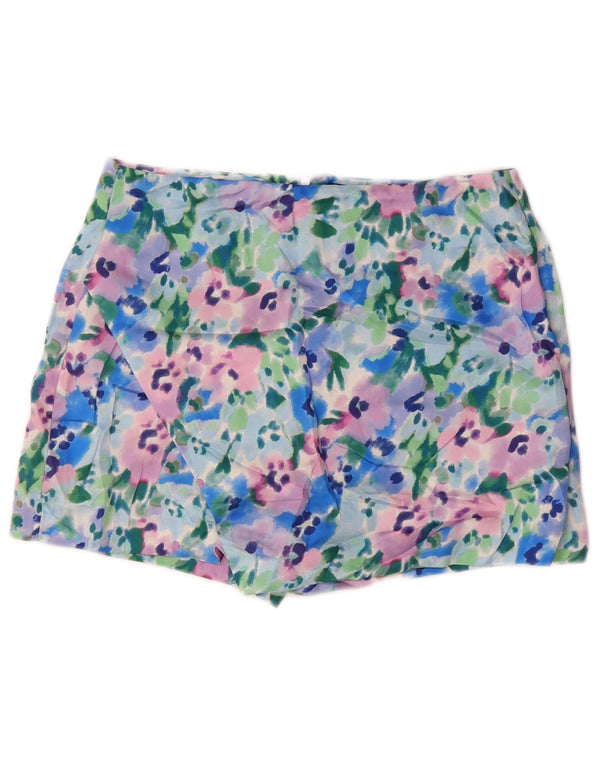 Zara Shorts feminino cintura alta casual pequeno W26 floral multicolorido