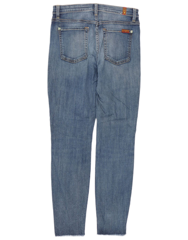 7 For All Mankind Womens Bair Jeans skinny de cintura alta W28 L28 algodão azul