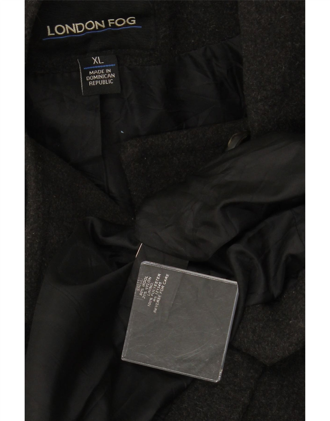 Casaco feminino com capuz LONDON FOG UK 18 XL lã cinza