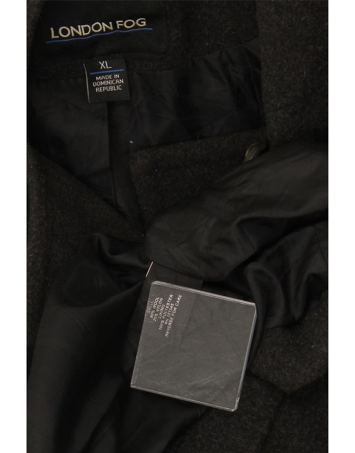 Casaco feminino com capuz LONDON FOG UK 18 XL lã cinza