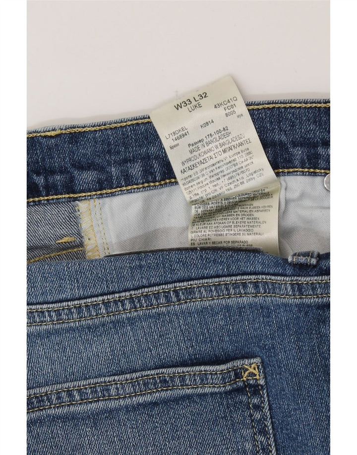 Lee Mens Luke Slim Jeans W33 L32 Azul Algodão