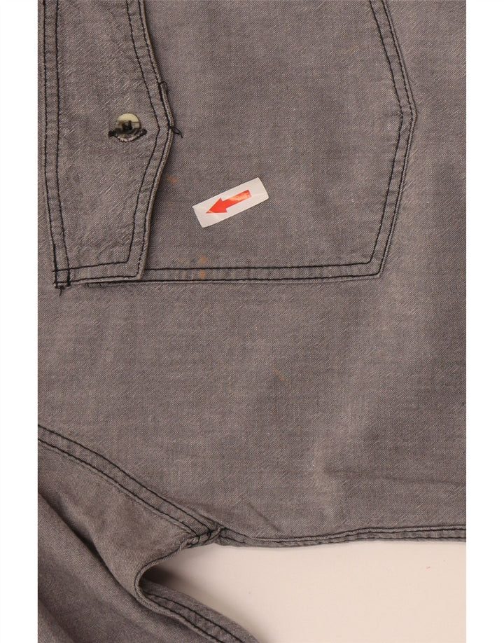 Camisa masculina Stefanel grande algodão cinza