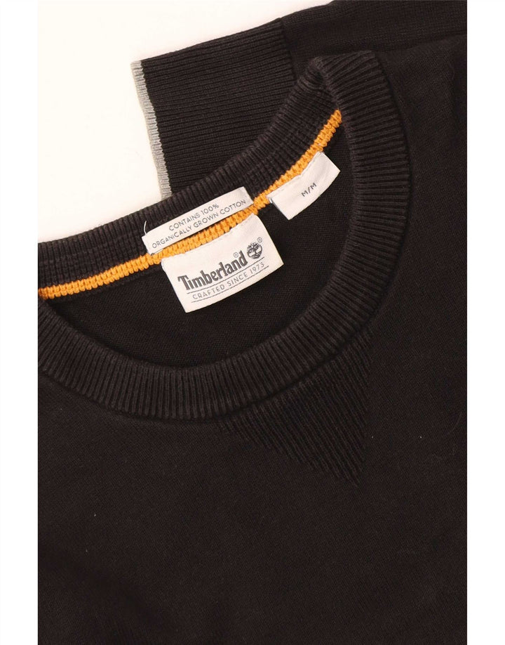 Suéter masculino Timberland com gola redonda, algodão preto médio