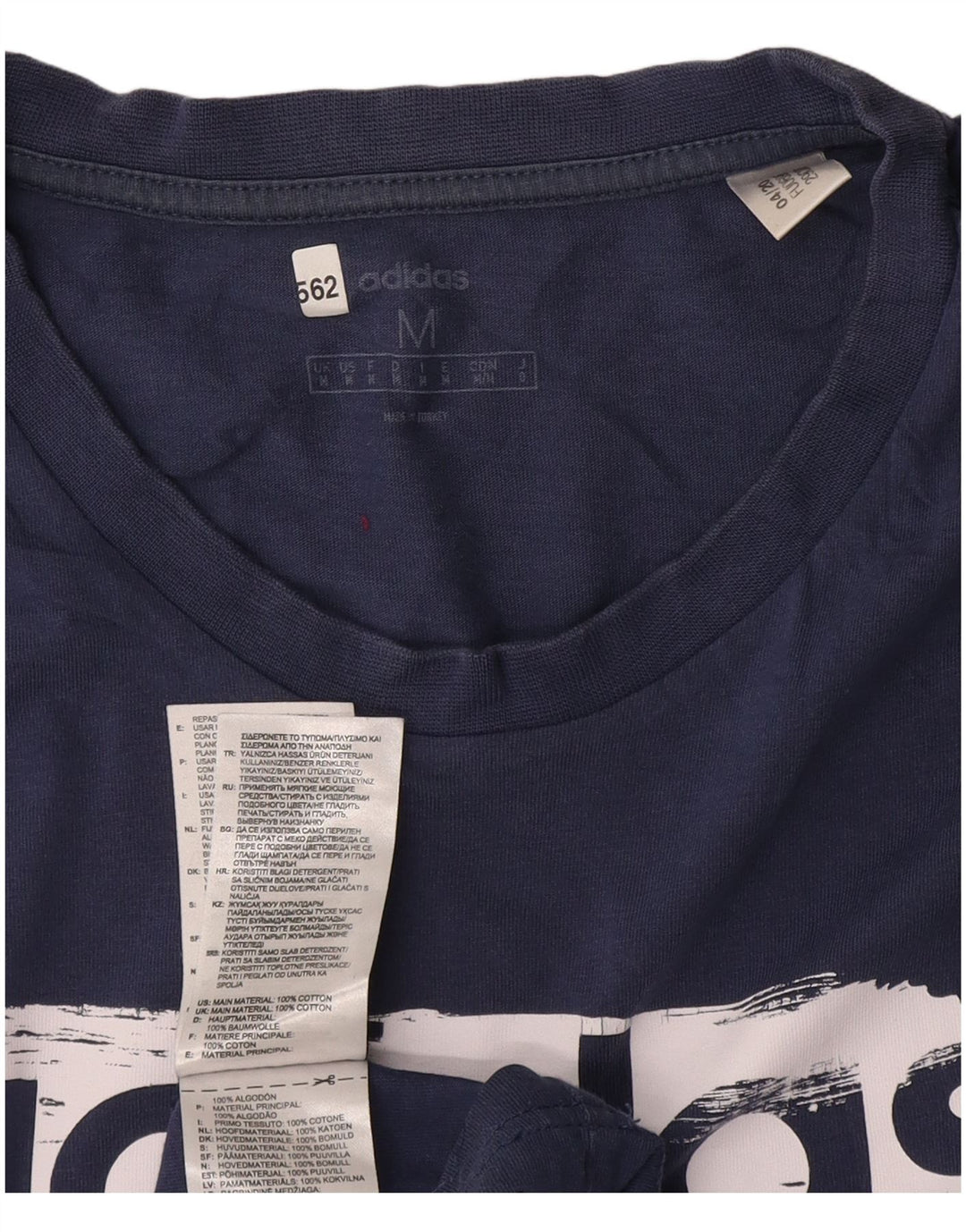 Adidas Camiseta Masculina Graphic Top Médio Algodão Azul Marinho