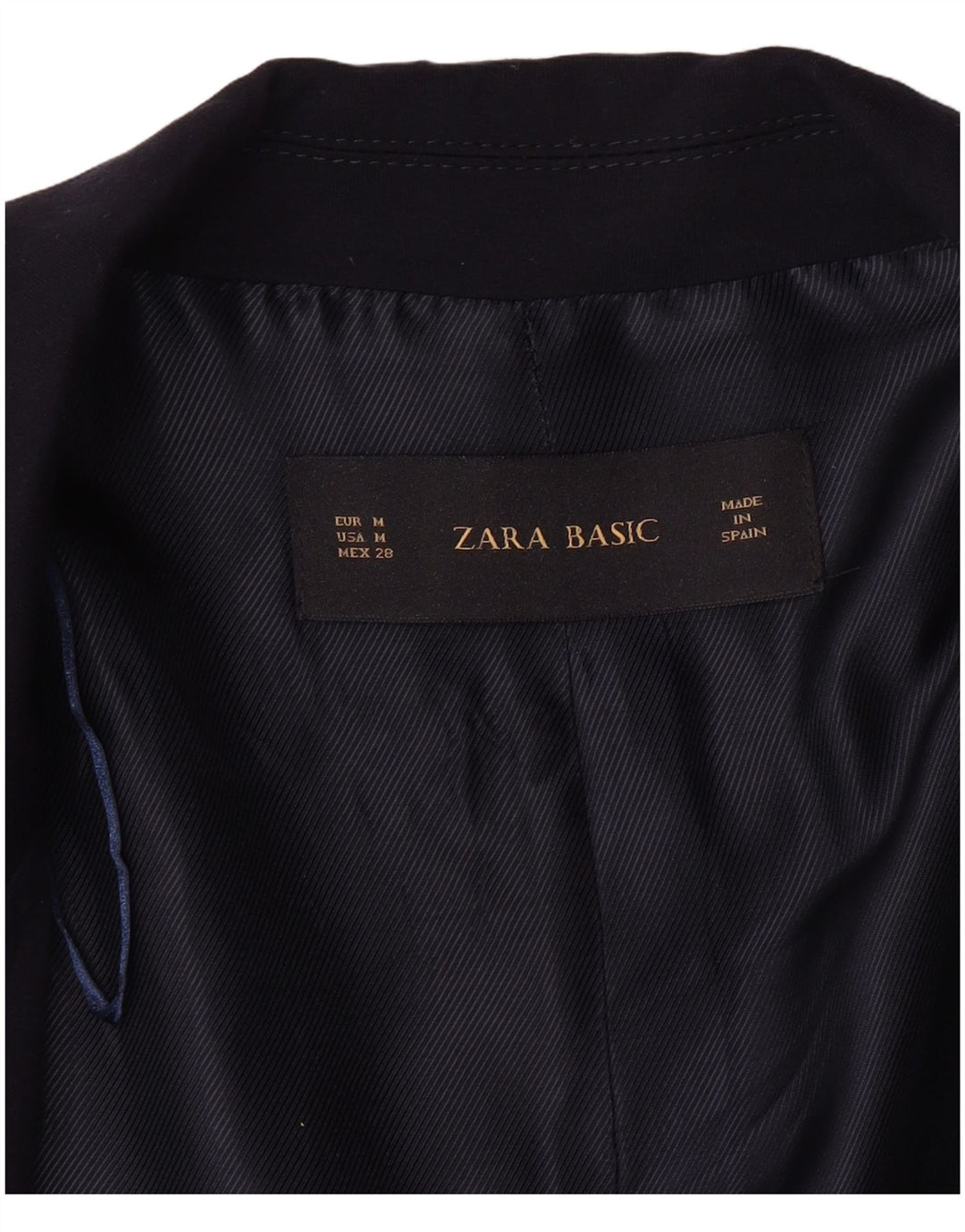 ZARA Womens Open Blazer Jacket UK 14 Médio Azul Marinho