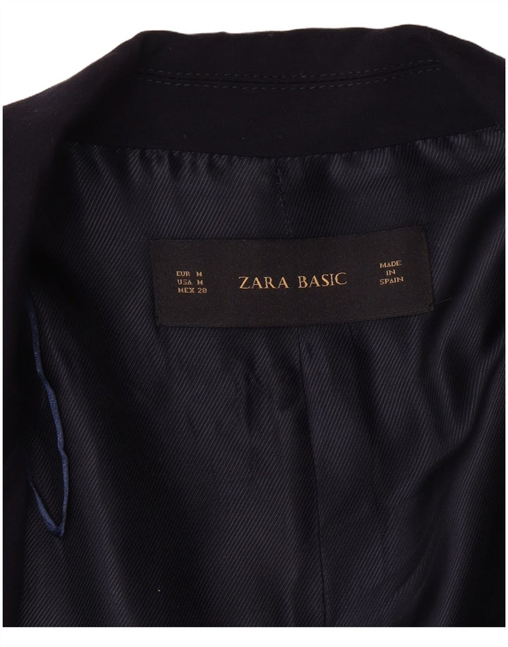 ZARA Womens Open Blazer Jacket UK 14 Médio Azul Marinho