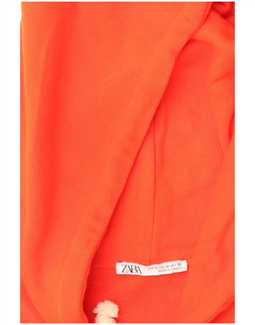 Suéter feminino com capuz oversized ZARA Reino Unido 14 algodão laranja médio