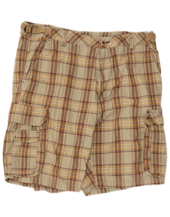 Shorts cargo masculino Marlboro Classics W38 XL algodão xadrez verde