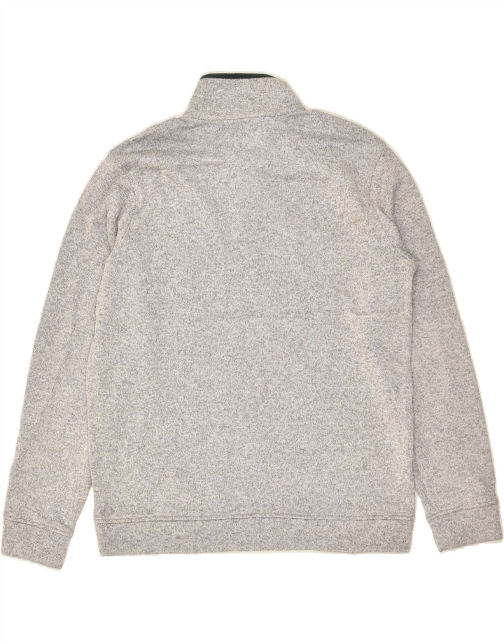 EDDIE BAUER Mens Button Neck Sweatshirt Jumper Large Grey Polyester | Vintage Eddie Bauer | Thrift | Second-Hand Eddie Bauer | Used Clothing | Messina Hembry 