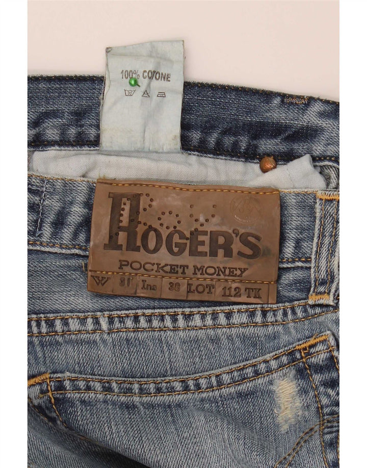 Calça jeans masculina Roy Rogers desgastada W31 L34 azul algodão