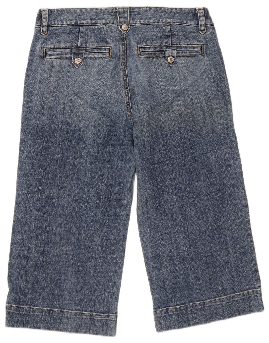 Calça capri feminina EDDIE BAUER EUA 6 médio W30 L19 algodão azul