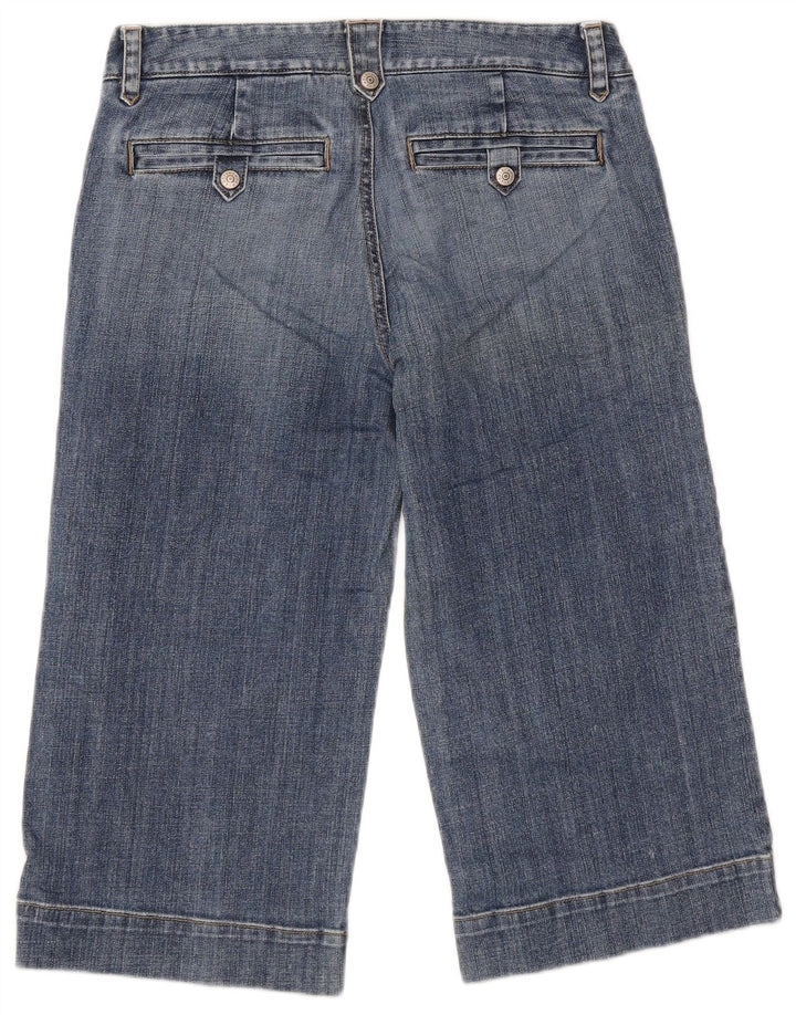 Calça capri feminina EDDIE BAUER EUA 6 médio W30 L19 algodão azul