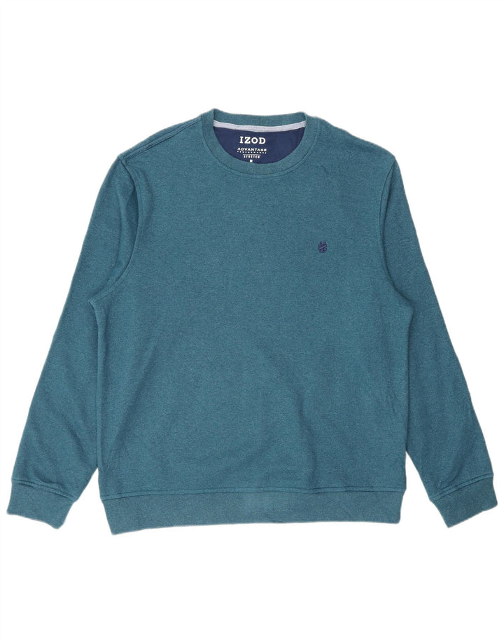 Izod moletom masculino jumper médio azul poliéster