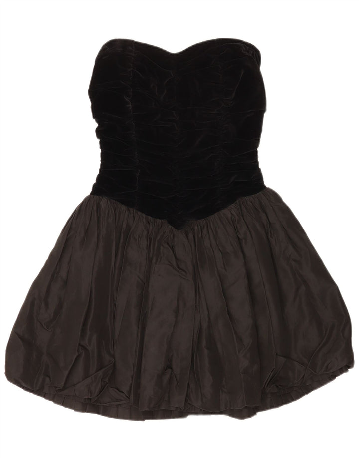 Vestido feminino Aria sem alças UK 10 pequeno bloco colorido preto