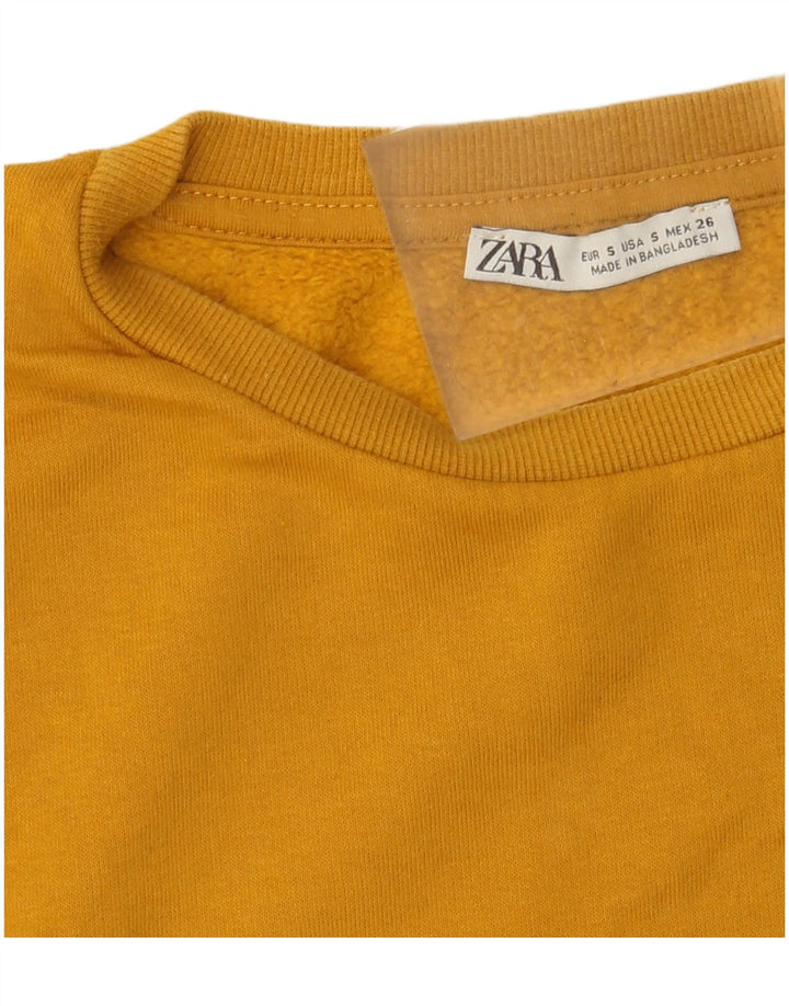 Zara Womens Oversized Sweatshirt Jumper Reino Unido 10 Pequeno Amarelo